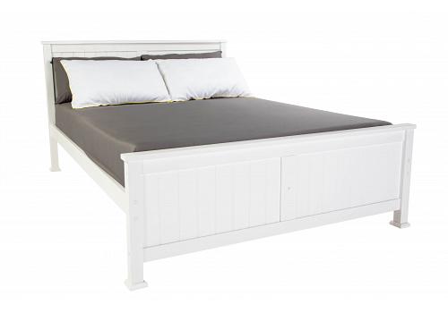 4ft Small Double White wood, solid panel,wooden bed frame Madrid 1